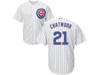 Men's Chicago Cubs #21 Tyler Chatwood Majestic White-Royal Cool Base Jersey