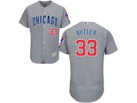 Men's Chicago Cubs #33 Eddie Butler Majestic Road Gray Flex Base Authentic Collection Jersey