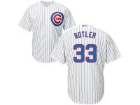 Men's Chicago Cubs #33 Eddie Butler Majestic White-Royal Cool Base Jersey