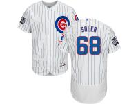 Men's Chicago Cubs #68 Jorge Soler Majestic White 2016 World Series Bound Home Flex Base Authentic Jersey