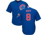 Men's Chicago Cubs #8 Ian Happ Majestic Alternate Royal 2016 World Series Champions Cool Base Jersey