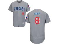Men's Chicago Cubs #8 Ian Happ Majestic Road Gray Flex Base Authentic Collection Jersey