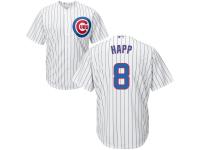 Men's Chicago Cubs #8 Ian Happ Majestic White-Royal Cool Base Jersey