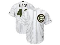 Men's Chicago Cubs Anthony Rizzo Majestic White 2018 Memorial Day Cool Base Player Jersey