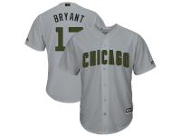 Men's Chicago Cubs Kris Bryant Majestic Gray 2017 Memorial Day Cool Base Player Jersey