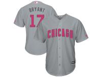 Men's Chicago Cubs Kris Bryant Majestic Gray Mother's Day Cool Base Replica Jersey