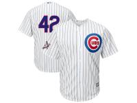 Men's Chicago Cubs Majestic White Royal 2018 Jackie Robinson Day Official Cool Base Jersey