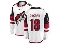 Men's Christian Dvorak Breakaway White Away NHL Jersey Arizona Coyotes #18