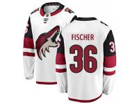 Men's Christian Fischer Breakaway White Away NHL Jersey Arizona Coyotes #36