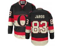 Men's Christian Jaros Authentic Black Reebok Jersey NHL Ottawa Senators #83 Third