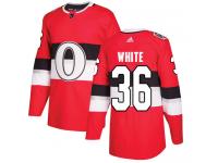 Men's Colin White Authentic Red Adidas Jersey NHL Ottawa Senators #36 2017 100 Classic