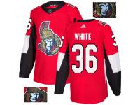 Men's Colin White Authentic Red Adidas Jersey NHL Ottawa Senators #36 Fashion Gold
