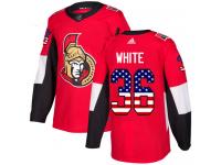 Men's Colin White Authentic Red Adidas Jersey NHL Ottawa Senators #36 USA Flag Fashion