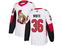 Men's Colin White Authentic White Adidas Jersey NHL Ottawa Senators #36 Away