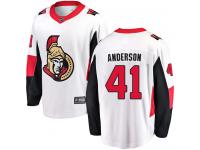 Men's Craig Anderson Breakaway White Jersey NHL Ottawa Senators #41 Away