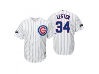 Men's Cubs 2018 Postseason Home White Jon Lester Cool Base Jersey