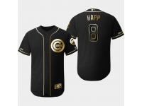 Men's Cubs 2019 Black Golden Edition Ian Happ Flex Base Stitched Jersey