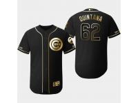 Men's Cubs 2019 Black Golden Edition Jose Quintana Flex Base Stitched Jersey