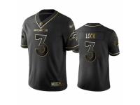 Men's Denver Broncos #3 Drew Lock Black Golden Edition Limited Football Jersey