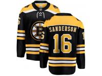 Men's Derek Sanderson Breakaway Black Home NHL Jersey Boston Bruins #16