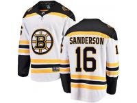 Men's Derek Sanderson Breakaway White Away NHL Jersey Boston Bruins #16