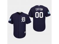 Men's Detroit Tigers 2019 Spring Training #00 Navy Custom Cool Base Jersey