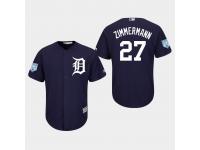 Men's Detroit Tigers 2019 Spring Training #27 Navy Jordan Zimmermann Cool Base Jersey