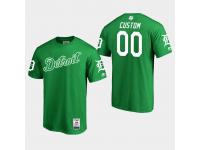 Men's Detroit Tigers 2019 St. Patrick's Day #00 Green Custom T-Shirt