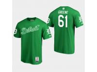 Men's Detroit Tigers 2019 St. Patrick's Day #61 Green Shane Greene T-Shirt