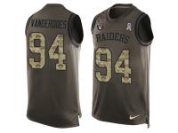 Men's Eddie Vanderdoes #94 Nike Green Jersey - NFL Oakland Raiders Salute to Service Tank