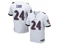 Men's Elite Brandon Carr #24 Nike White Road Jersey - NFL Baltimore Ravens