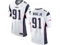 Men's Elite Deatrich Wise Jr #91 Nike White Road Jersey - NFL New England Patriots