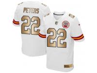 Men's Elite Marcus Peters #22 Nike White Gold Road Jersey - NFL Kansas City Chiefs