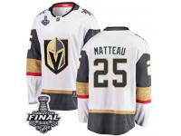 Men's Fanatics Branded Vegas Golden Knights #25 Stefan Matteau White Away Breakaway 2018 Stanley Cup Final NHL Jersey