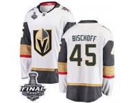 Men's Fanatics Branded Vegas Golden Knights #45 Jake Bischoff White Away Breakaway 2018 Stanley Cup Final NHL Jersey