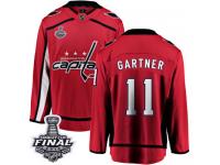 Men's Fanatics Branded Washington Capitals #11 Mike Gartner Red Home Breakaway 2018 Stanley Cup Final NHL Jersey