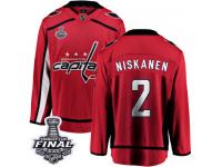 Men's Fanatics Branded Washington Capitals #2 Matt Niskanen Red Home Breakaway 2018 Stanley Cup Final NHL Jersey