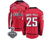 Men's Fanatics Branded Washington Capitals #25 Devante Smith-Pelly Red Home Breakaway 2018 Stanley Cup Final NHL Jersey