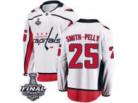 Men's Fanatics Branded Washington Capitals #25 Devante Smith-Pelly White Away Breakaway 2018 Stanley Cup Final NHL Jersey