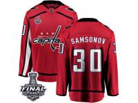 Men's Fanatics Branded Washington Capitals #30 Ilya Samsonov Red Home Breakaway 2018 Stanley Cup Final NHL Jersey