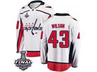 Men's Fanatics Branded Washington Capitals #43 Tom Wilson White Away Breakaway 2018 Stanley Cup Final NHL Jersey