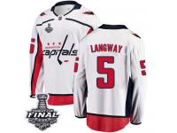 Men's Fanatics Branded Washington Capitals #5 Rod Langway White Away Breakaway 2018 Stanley Cup Final NHL Jersey