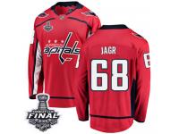 Men's Fanatics Branded Washington Capitals #68 Jaromir Jagr Red Home Breakaway 2018 Stanley Cup Final NHL Jersey