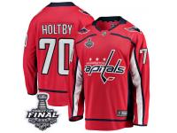 Men's Fanatics Branded Washington Capitals #70 Braden Holtby Red Home Breakaway 2018 Stanley Cup Final NHL Jersey