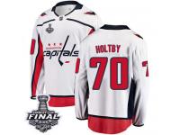 Men's Fanatics Branded Washington Capitals #70 Braden Holtby White Away Breakaway 2018 Stanley Cup Final NHL Jersey