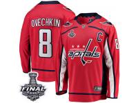 Men's Fanatics Branded Washington Capitals #8 Alex Ovechkin Red Home Breakaway 2018 Stanley Cup Final NHL Jersey