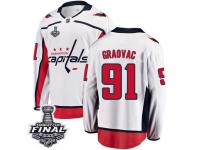 Men's Fanatics Branded Washington Capitals #91 Tyler Graovac White Away Breakaway 2018 Stanley Cup Final NHL Jersey