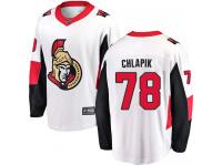 Men's Filip Chlapik Breakaway White Jersey NHL Ottawa Senators #78 Away