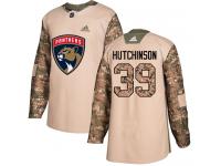 Men's Florida Panthers #39 Michael Hutchinson Adidas Camo Authentic Veterans Day Practice NHL Jersey