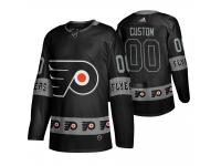 Men's Flyers #00 Custom Black Breakaway Logo sleeve Jersey